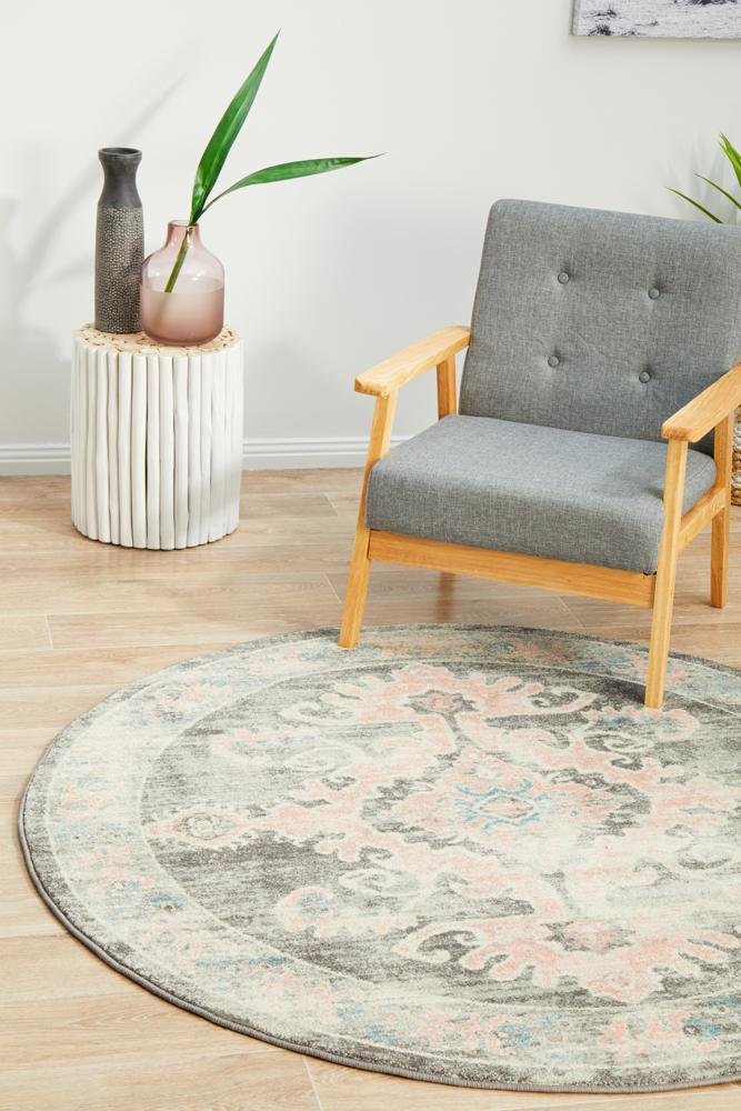 VIBE 701 Grey Round Rug