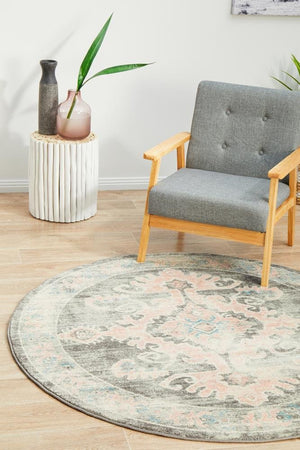 VIBE 701 Grey Round Rug