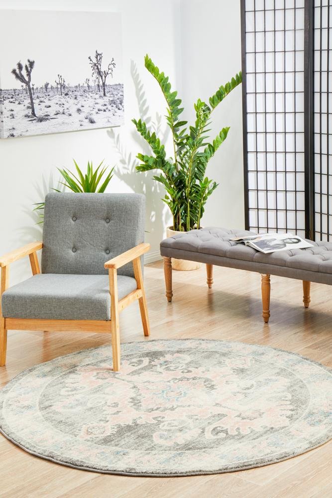 VIBE 701 Grey Round Rug