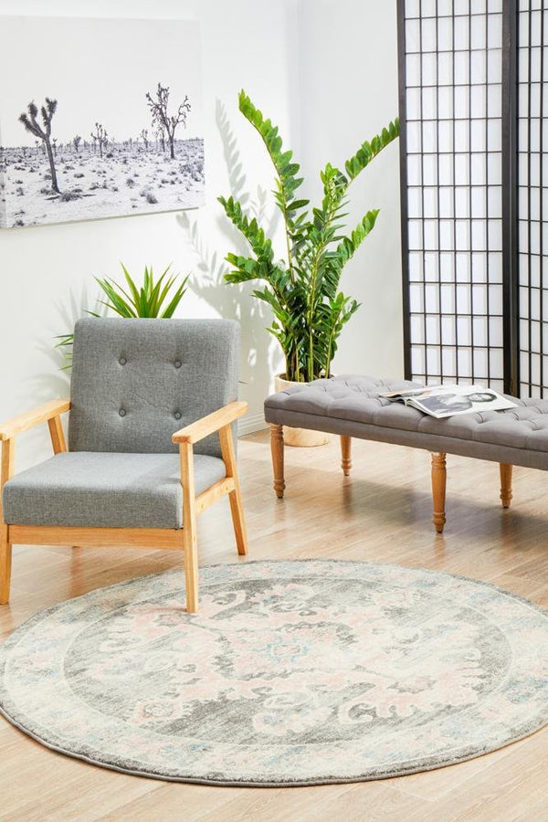 VIBE 701 Grey Round Rug