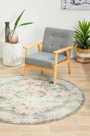 VIBE 701 Grey Round Rug