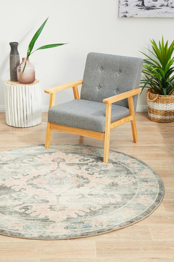 VIBE 701 Grey Round Rug