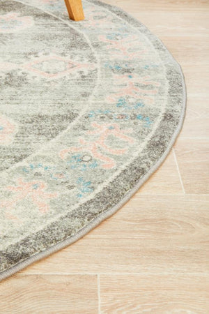 VIBE 701 Grey Round Rug