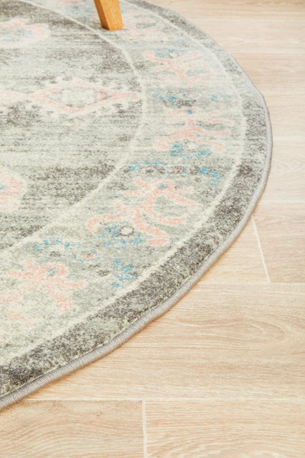 VIBE 701 Grey Round Rug