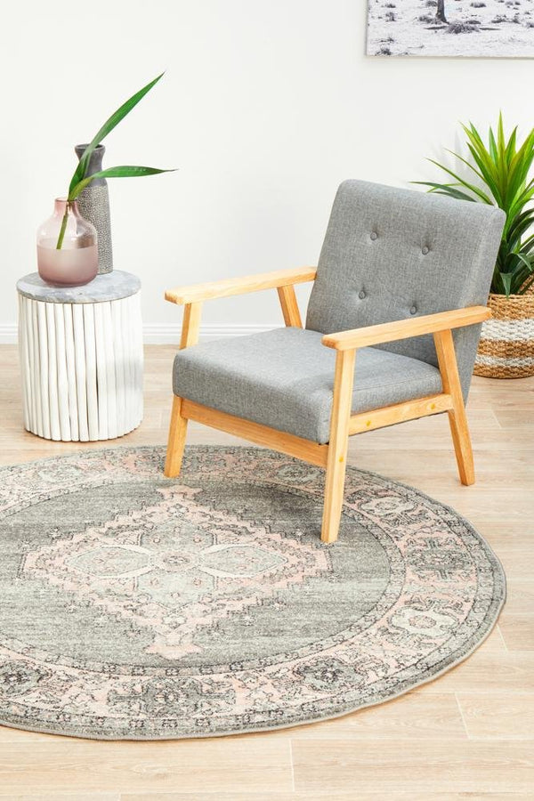 VIBE 703 Grey Round Rug