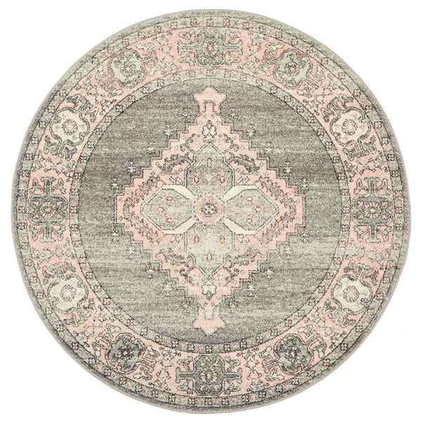 VIBE 703 Grey Round Rug