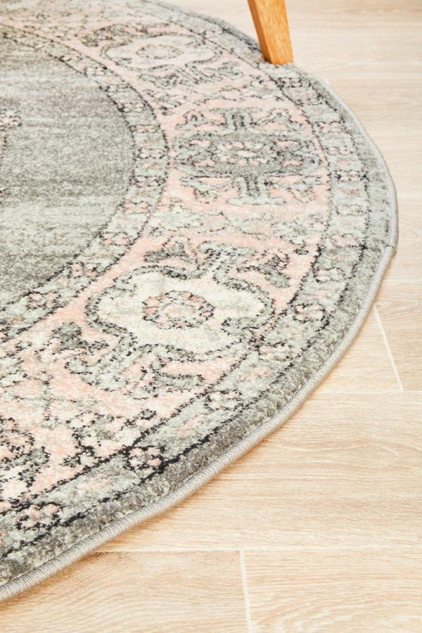 VIBE 703 Grey Round Rug