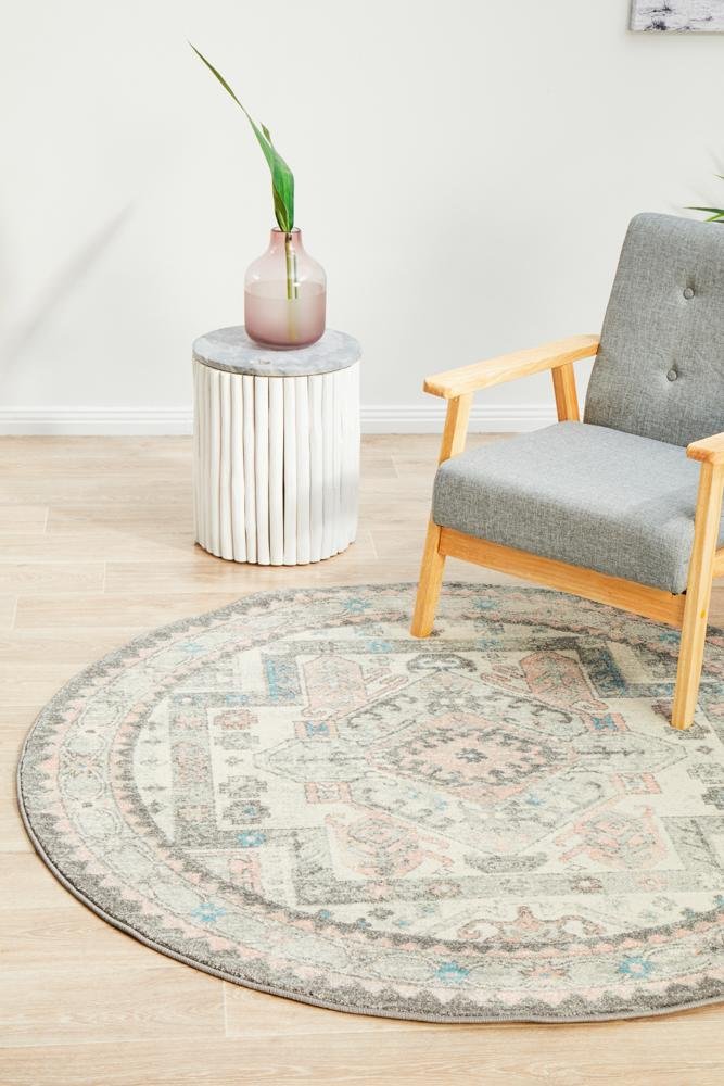 VIBE 704 Silver Round Rug