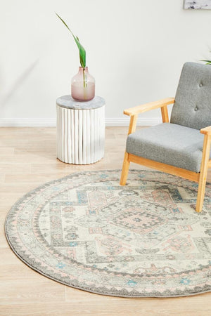VIBE 704 Silver Round Rug