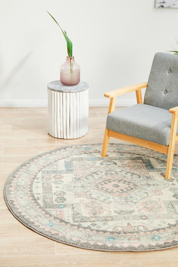 VIBE 704 Silver Round Rug