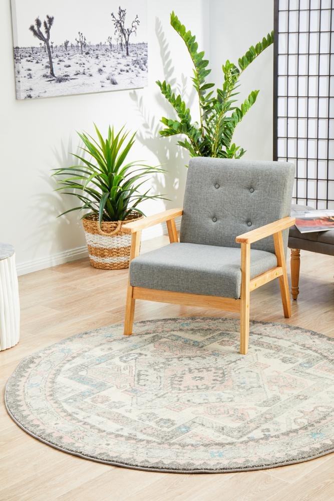 VIBE 704 Silver Round Rug
