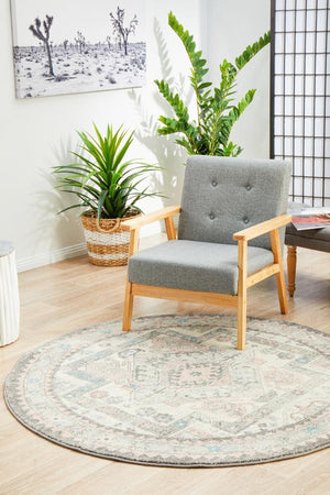 VIBE 704 Silver Round Rug