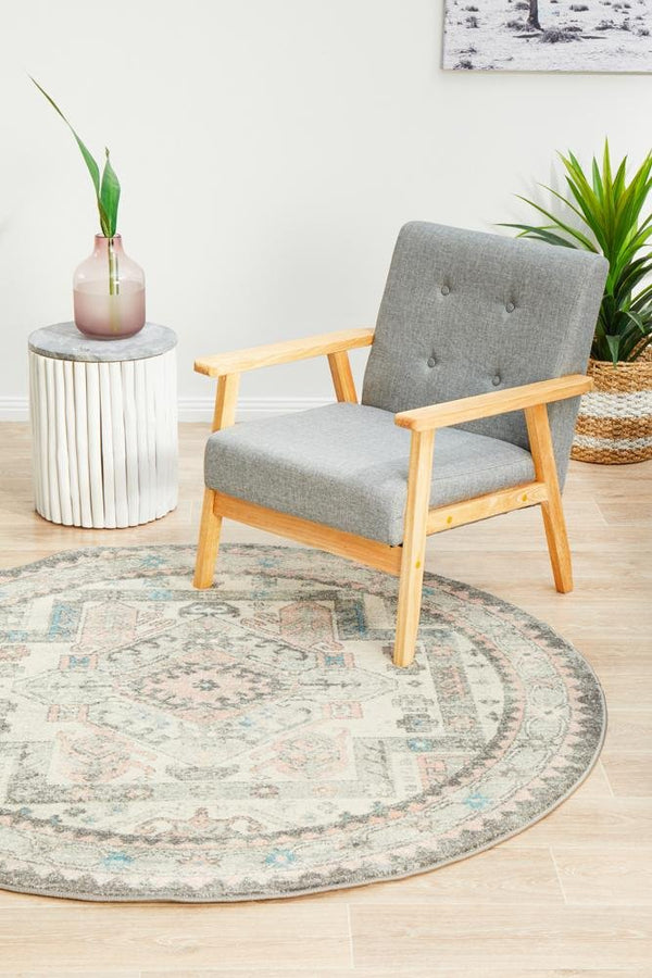 VIBE 704 Silver Round Rug