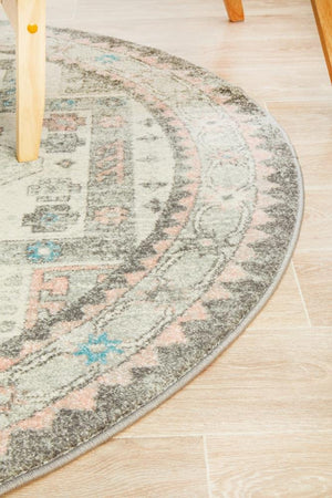 VIBE 704 Silver Round Rug