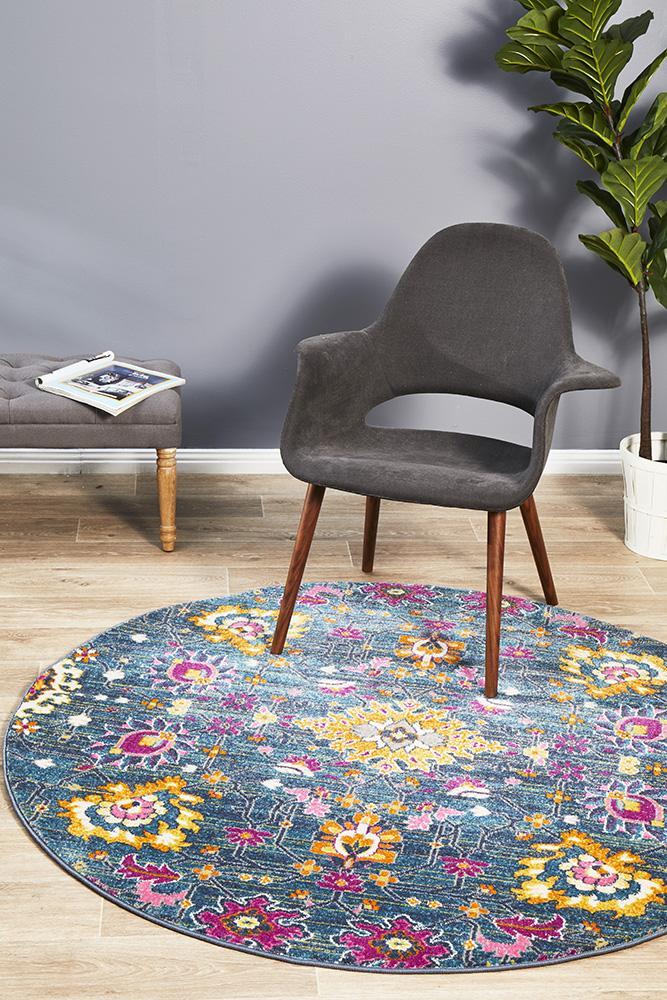 TALIA 210 Blue  Round Rug