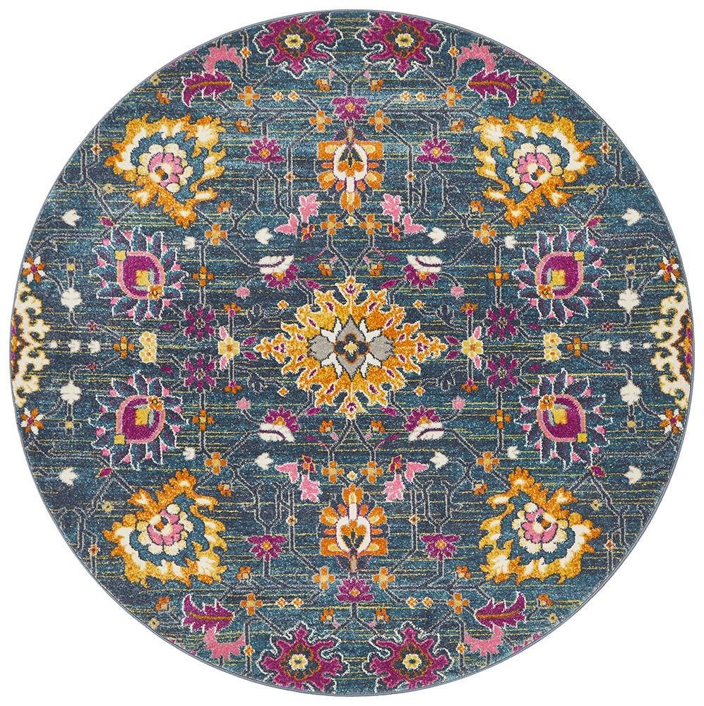 TALIA 210 Blue  Round Rug