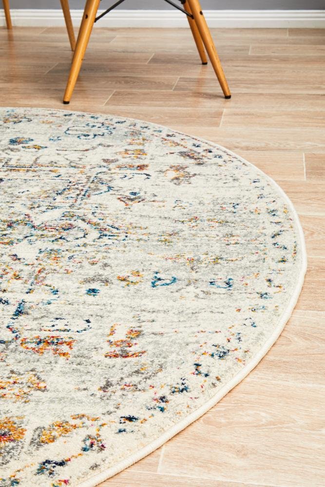 NILA 911 Silver Round Rug