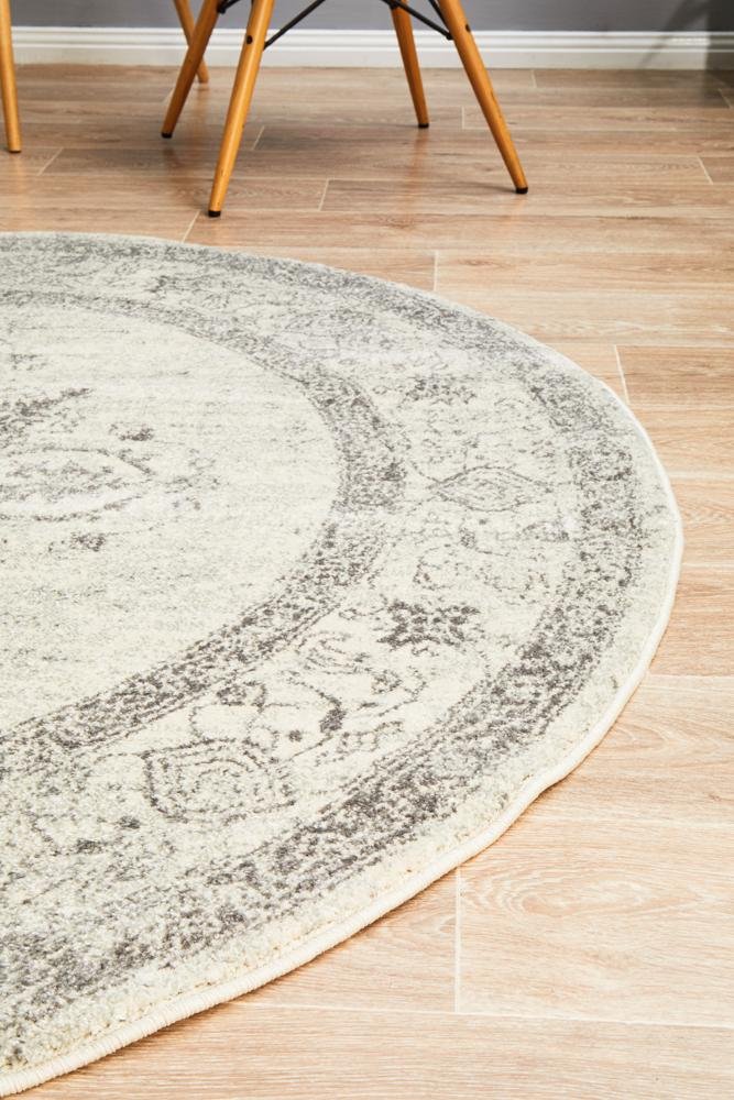 NILA 977 Silver Round Rug