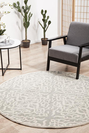 HALIX Lydia Silver Round Rug