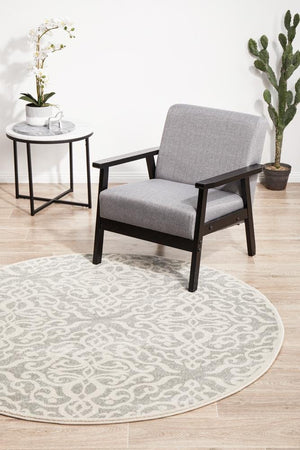 HALIX Lydia Silver Round Rug