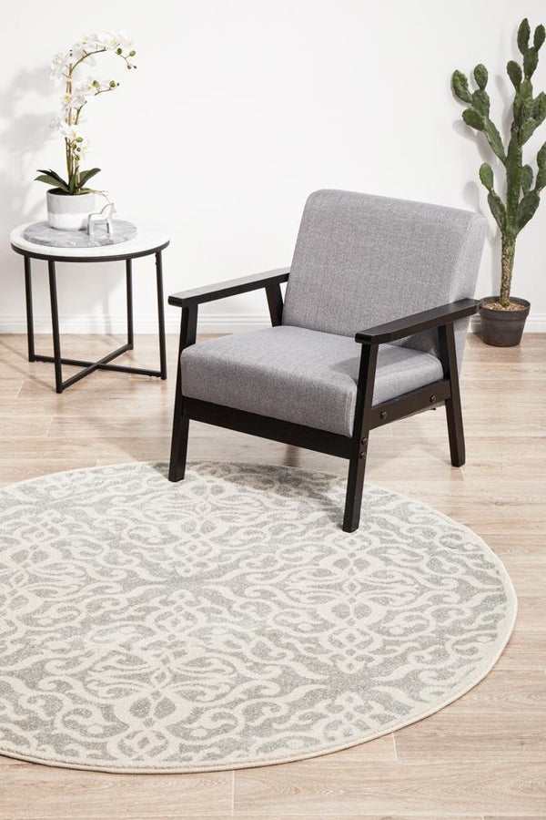 HALIX Lydia Silver Round Rug