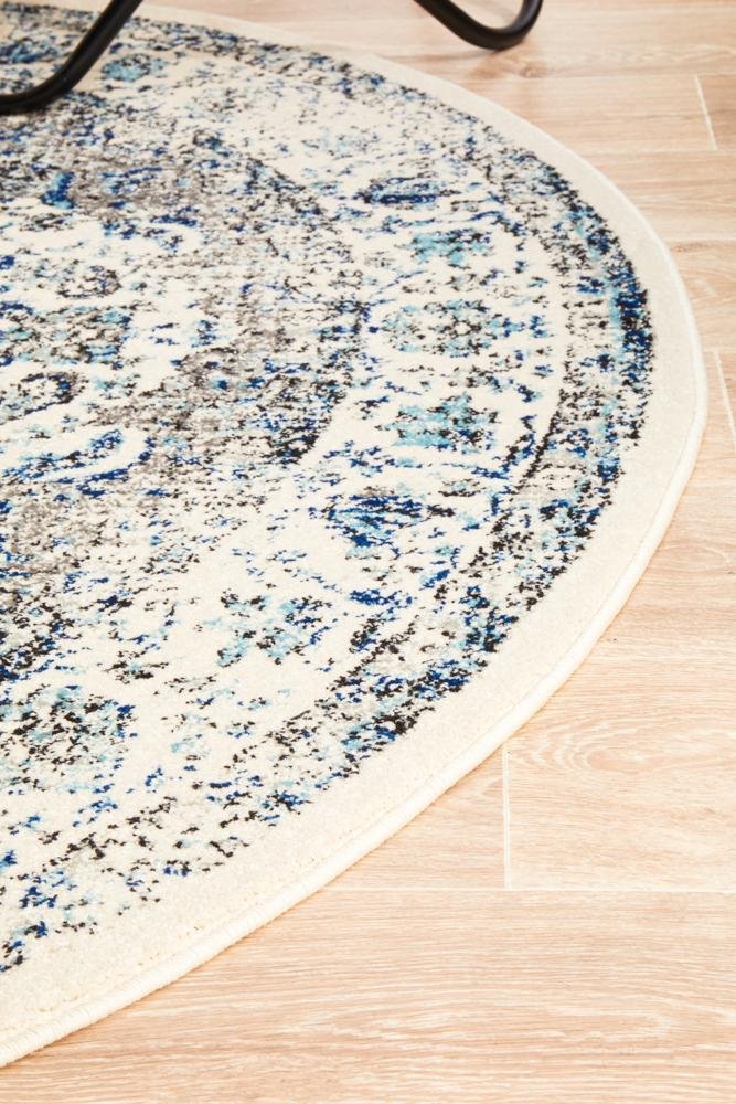 ENVI Mist White Transitional Round Rug