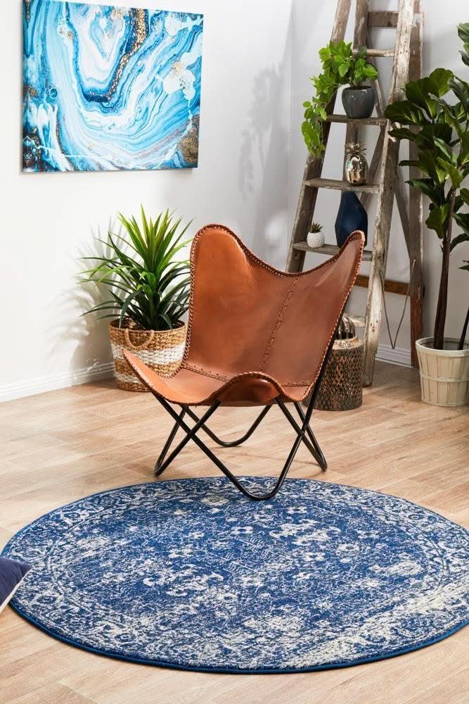 ENVI Oasis Navy Transitional Round Rug