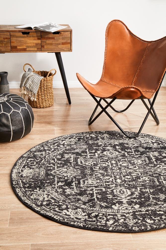 ENVI Scape Charcoal Transitional Round Rug