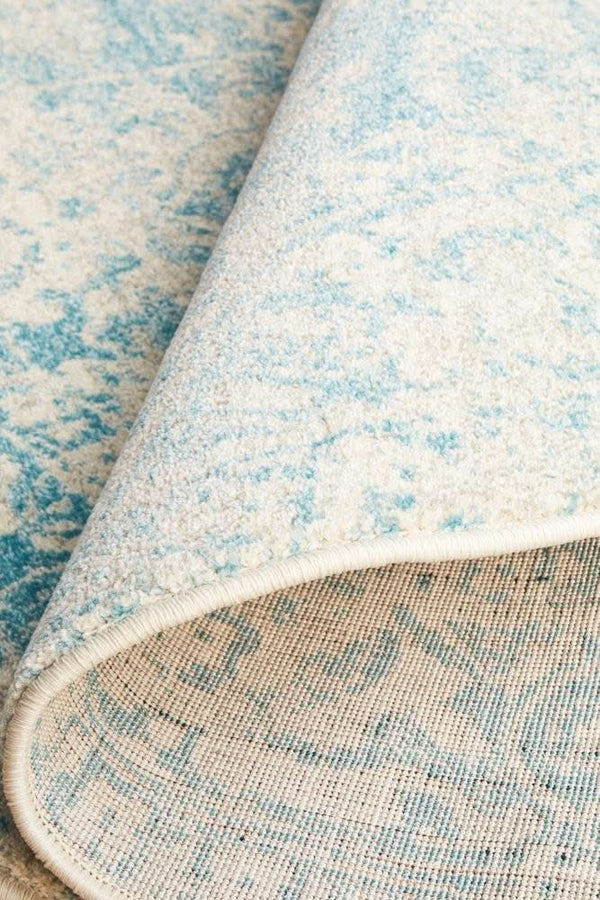 ENVI Glacier White Blue Transitional Round Rug