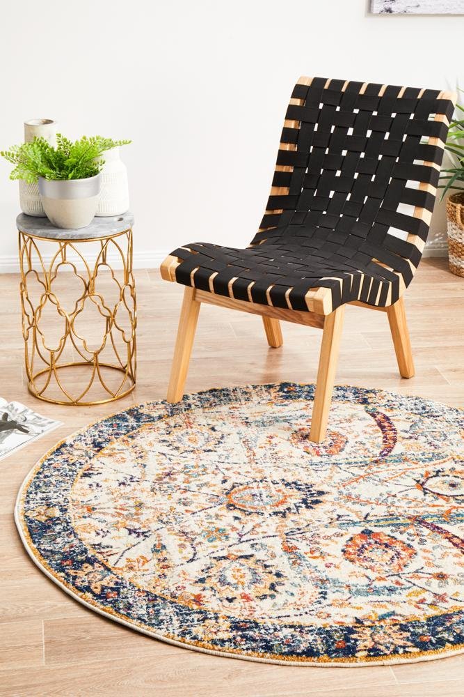 ENVI Peacock Ivory Transitional Round Rug
