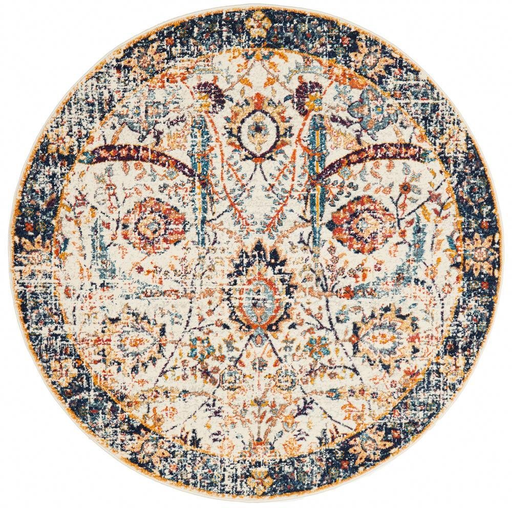 ENVI Peacock Ivory Transitional Round Rug