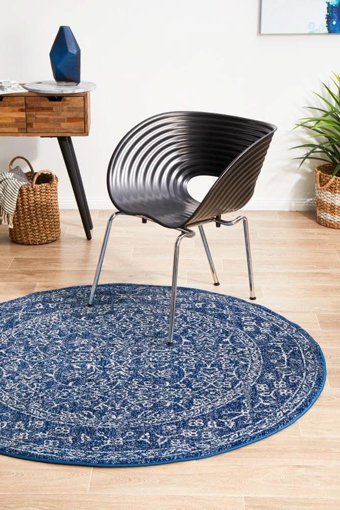 ENVI Artist Navy Transitional Round Rug