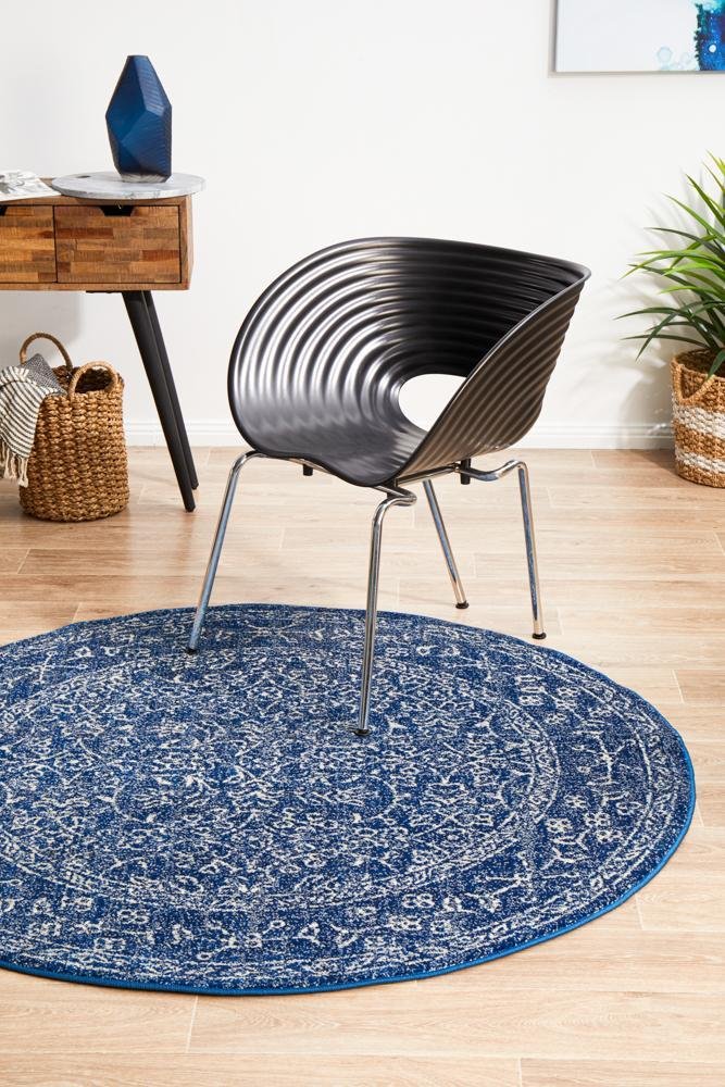 ENVI Artist Navy Transitional Round Rug