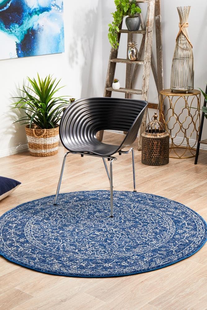 ENVI Artist Navy Transitional Round Rug