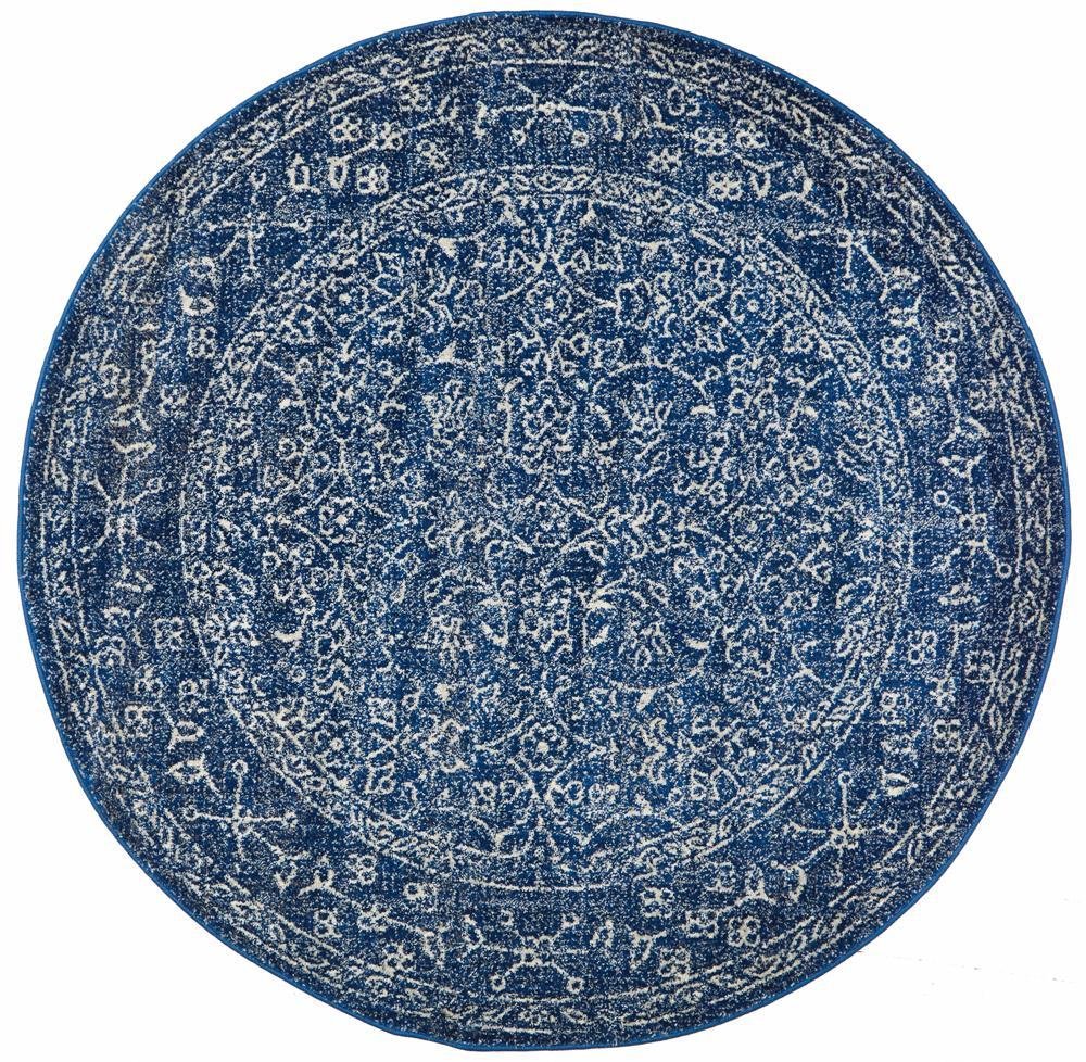 ENVI Artist Navy Transitional Round Rug