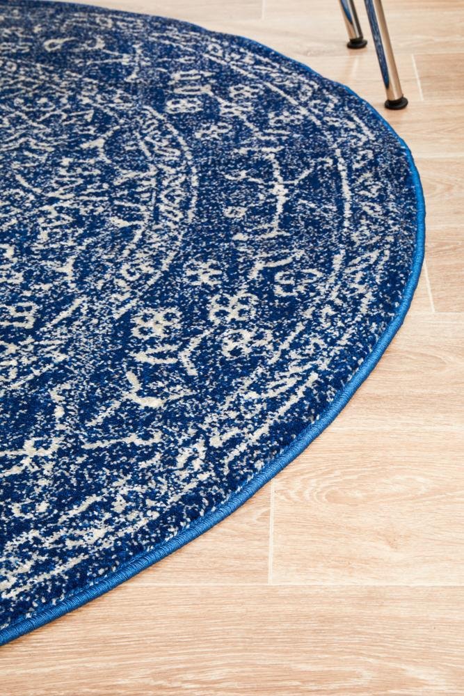 ENVI Artist Navy Transitional Round Rug