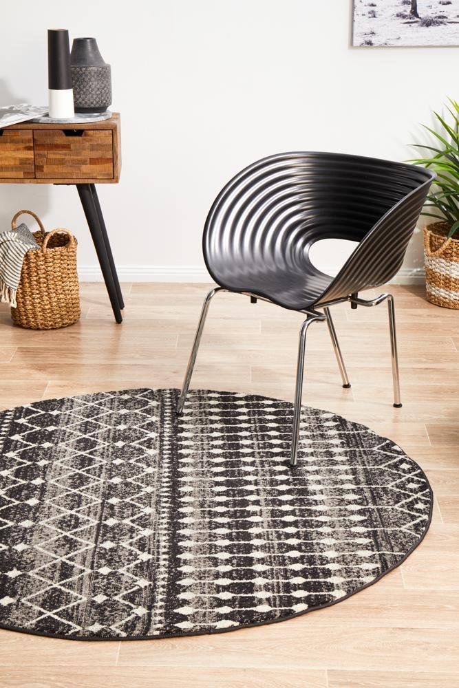 ENVI Simplicity Black Transitional Round Rug