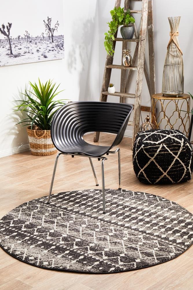 ENVI Simplicity Black Transitional Round Rug