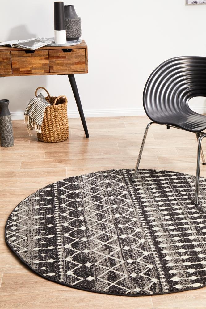 ENVI Simplicity Black Transitional Round Rug