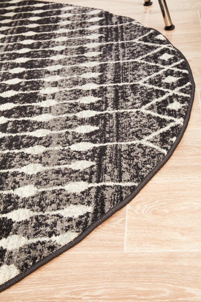 ENVI Simplicity Black Transitional Round Rug