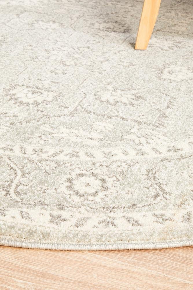 ENVI Silver Flower Transitional Round Rug