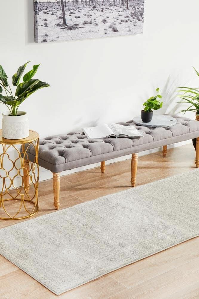 ENVI Silver Flower Transitional Runner Rug
