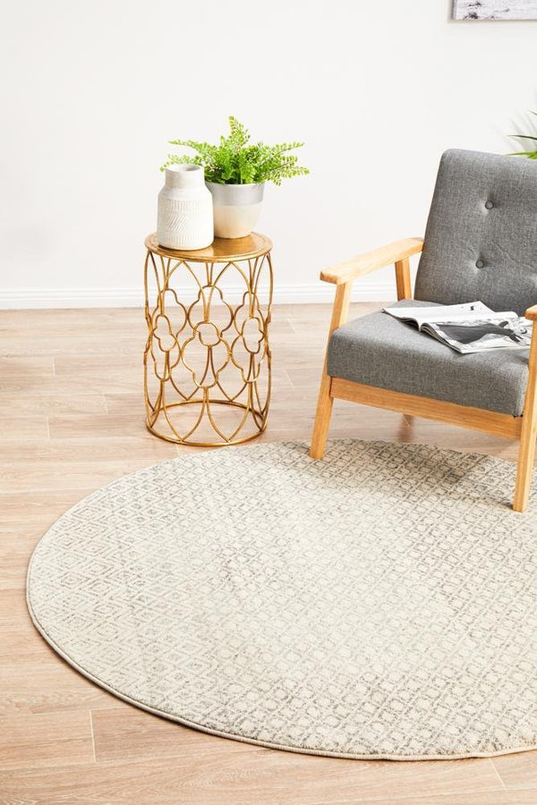 ENVI Diamond Grey Transitional Round Rug