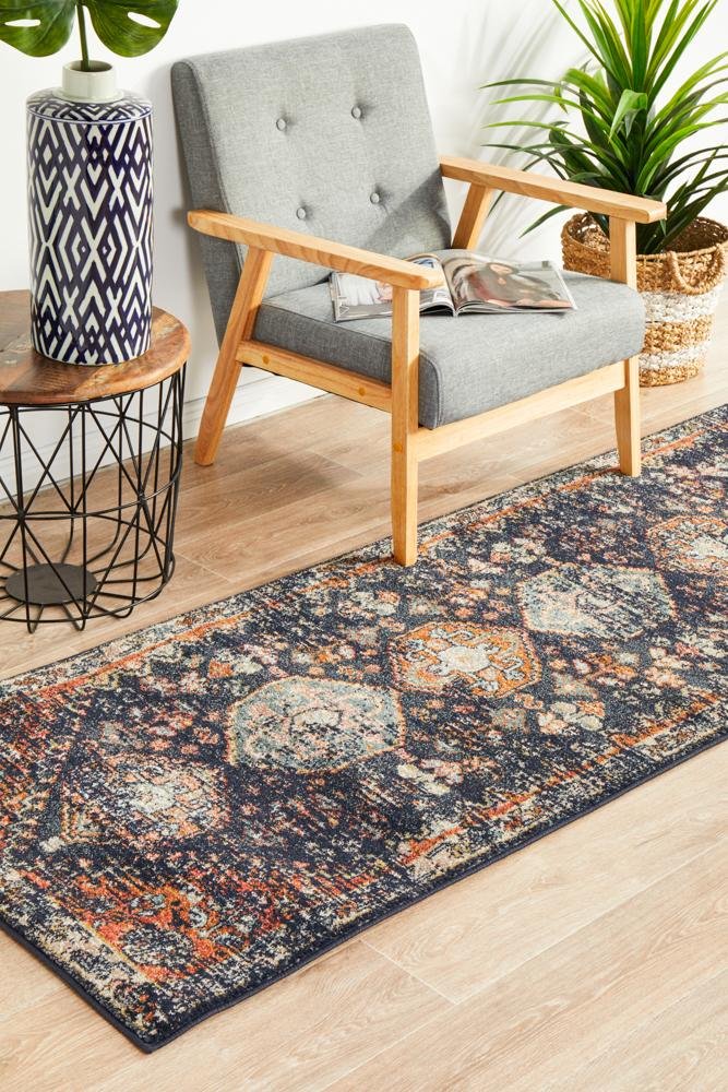 CHARM 854 Navy Runner Rug