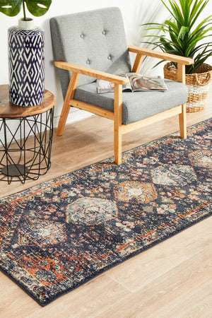 CHARM 854 Navy Runner Rug