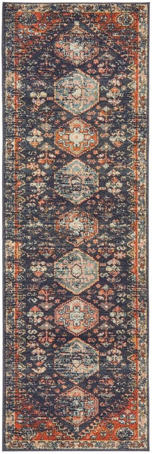 CHARM 854 Navy Runner Rug