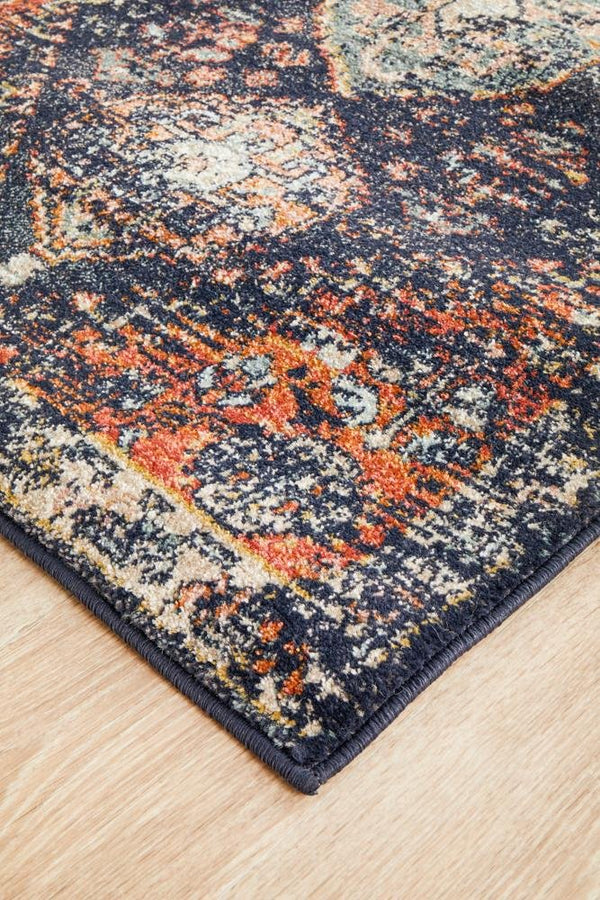 CHARM 854 Navy Runner Rug