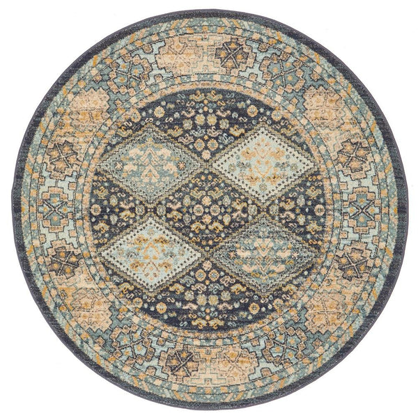 CHARM 857 Navy Round Rug