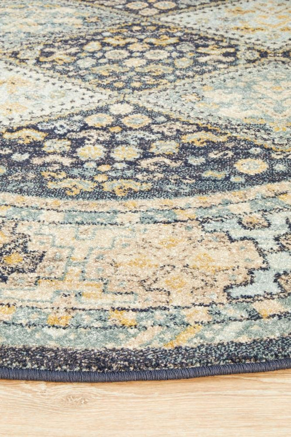 CHARM 857 Navy Round Rug