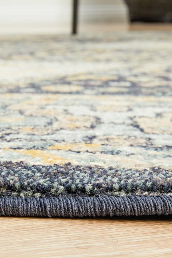 CHARM 857 Navy Round Rug